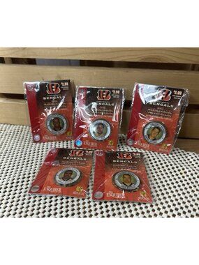 2006 NFL Enquirer Lot Of 5 Cincinnati Bengals Superstar Medallions Sealed New
